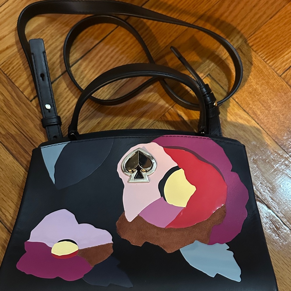 Kate Spade Black Bag with Bold Floral Design